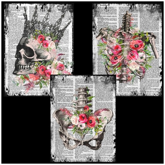 Handmade Other - Gothic Anatomy Wild Roses Art Print Bundle Special